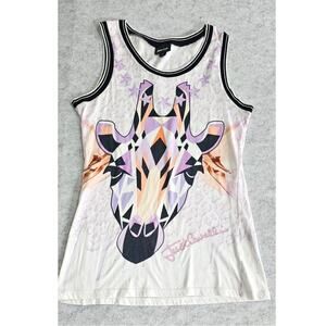 Just Cavalli Womens Giraffe Animal Print Tank Top Size 42 US Sz M Made In Italy